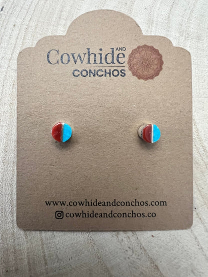 Rowena Laweka Turquoise and Coral Post Earrings