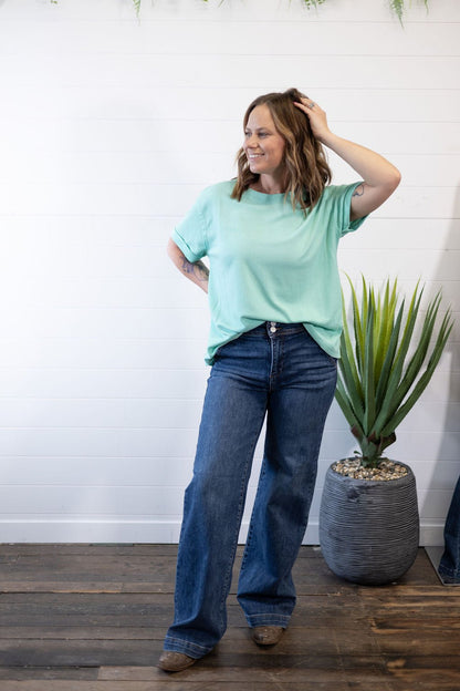 Santa Anna Short Sleeved Textured Top - 5 colors available