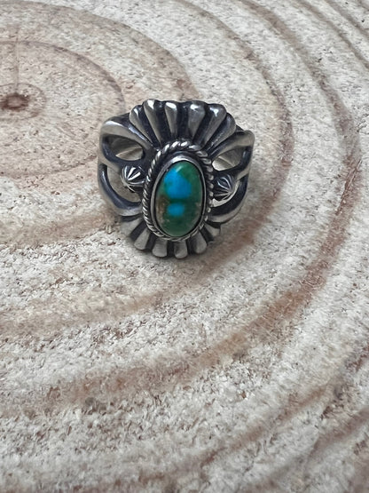 Sonoran Gold Sunray Ring by Victor Coriz - Size 9.5