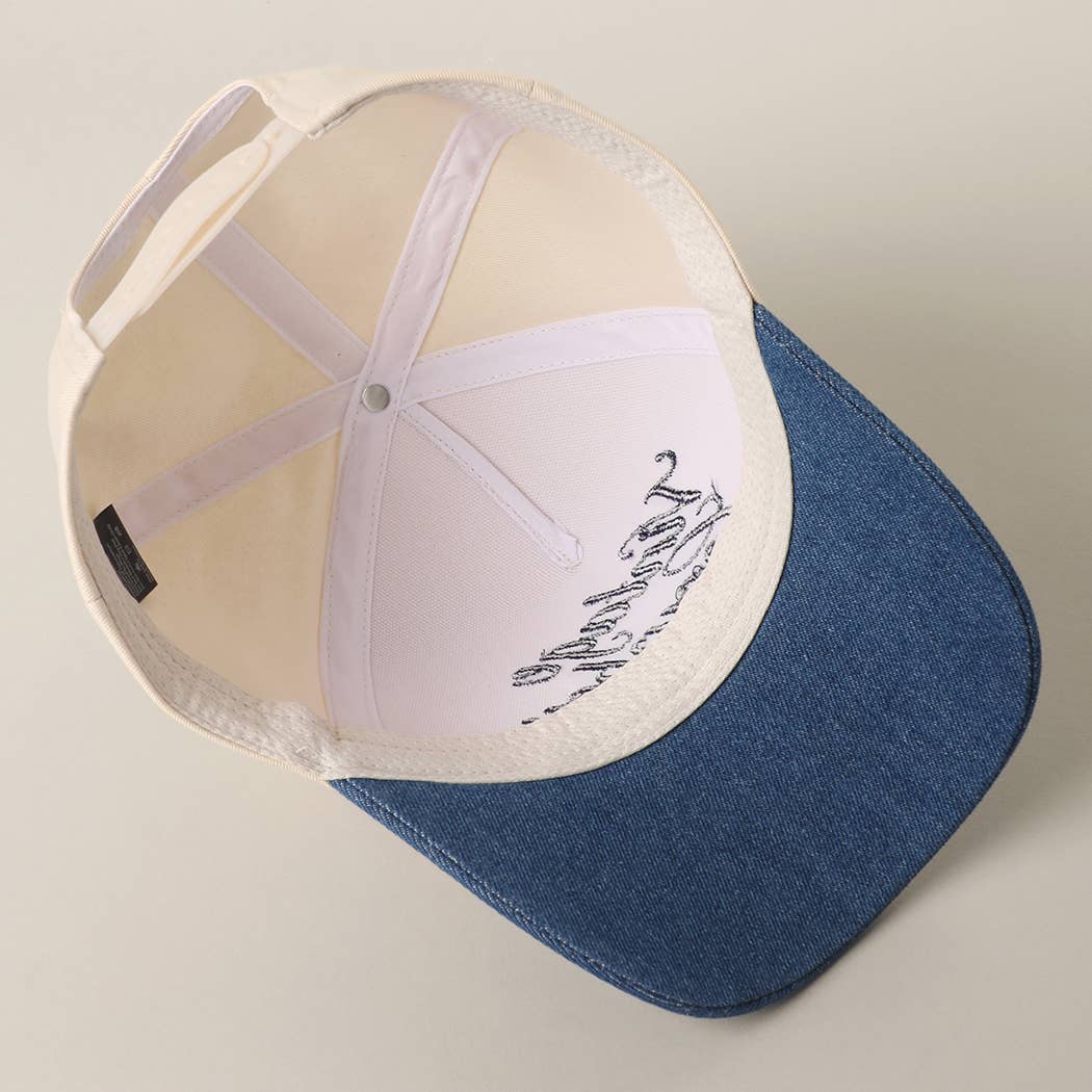 VINTAGE COWBOY Embroidered Star Brim Trucker Hat