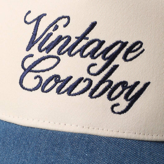 VINTAGE COWBOY Embroidered Star Brim Trucker Hat