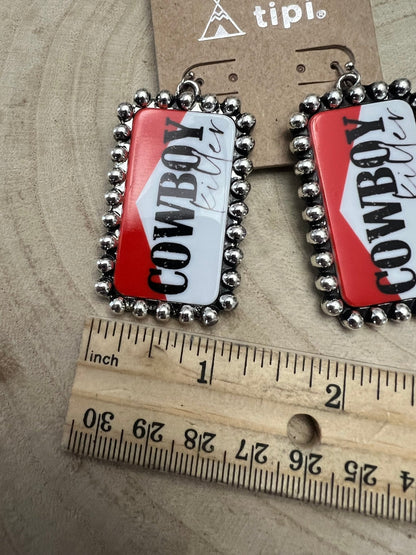 Western Cowboy Killer Rectangle Earrings